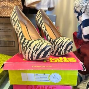 Zebra Print Platform Heels